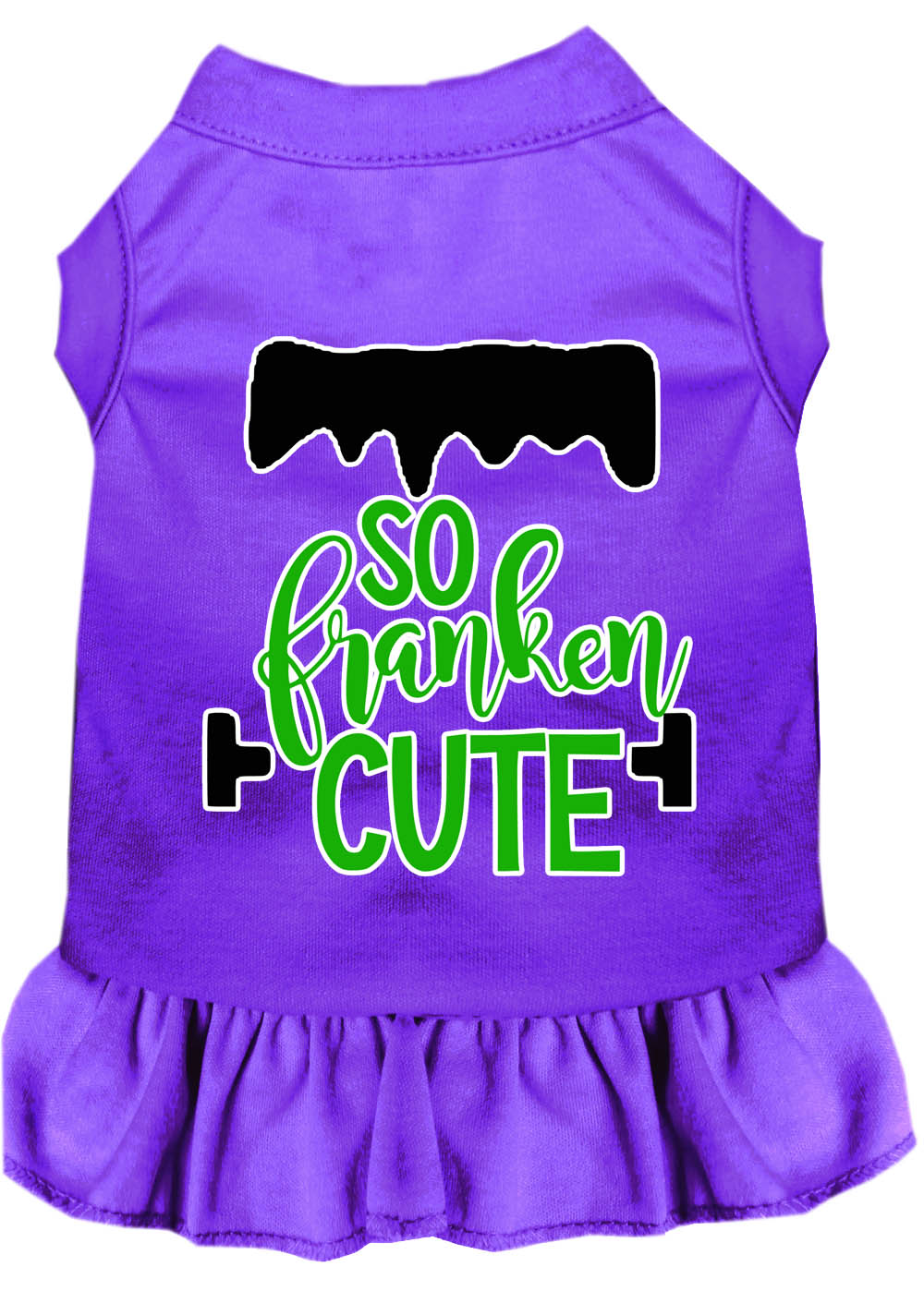 So Franken Cute Screen Print Dog Dress Purple XXXL